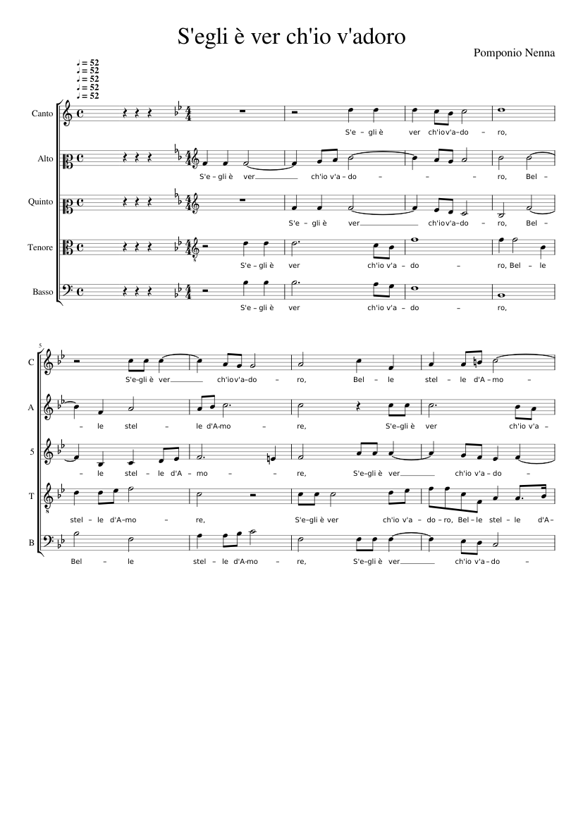 S'egli è ver ch'io v'adoro