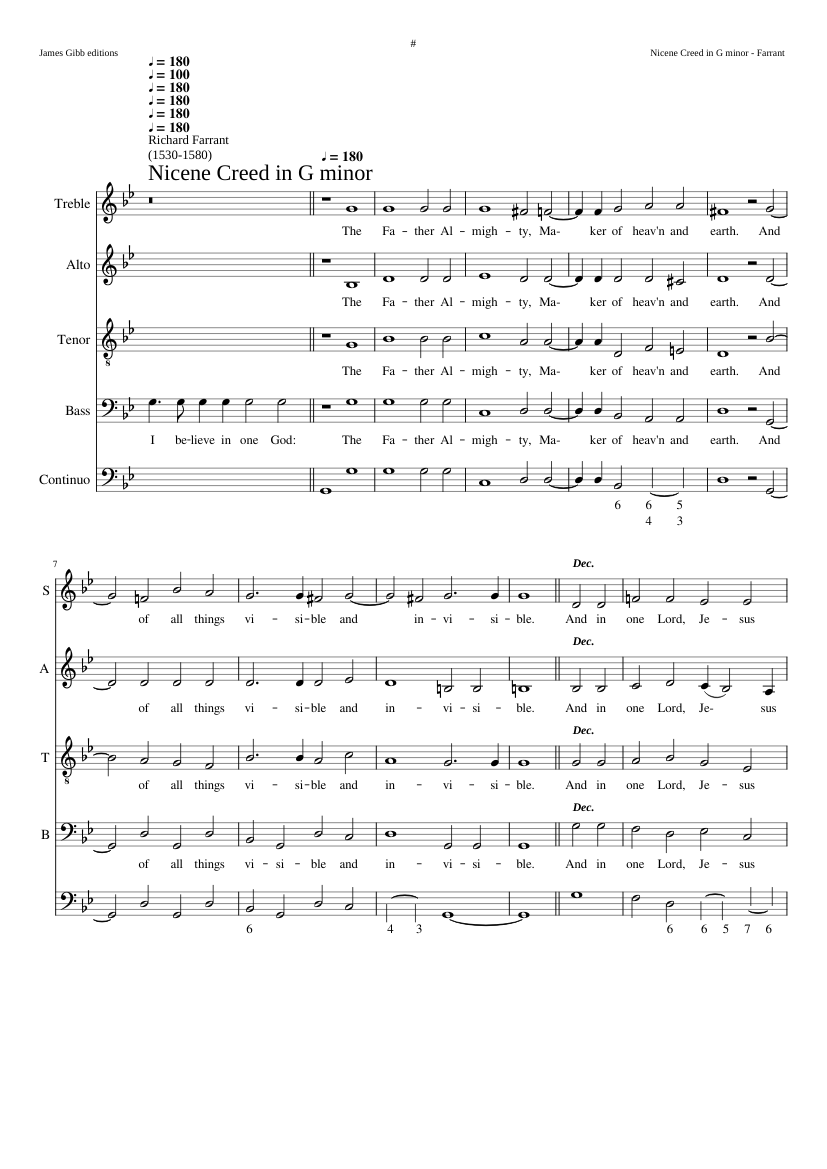 Nicene Creed in G minor