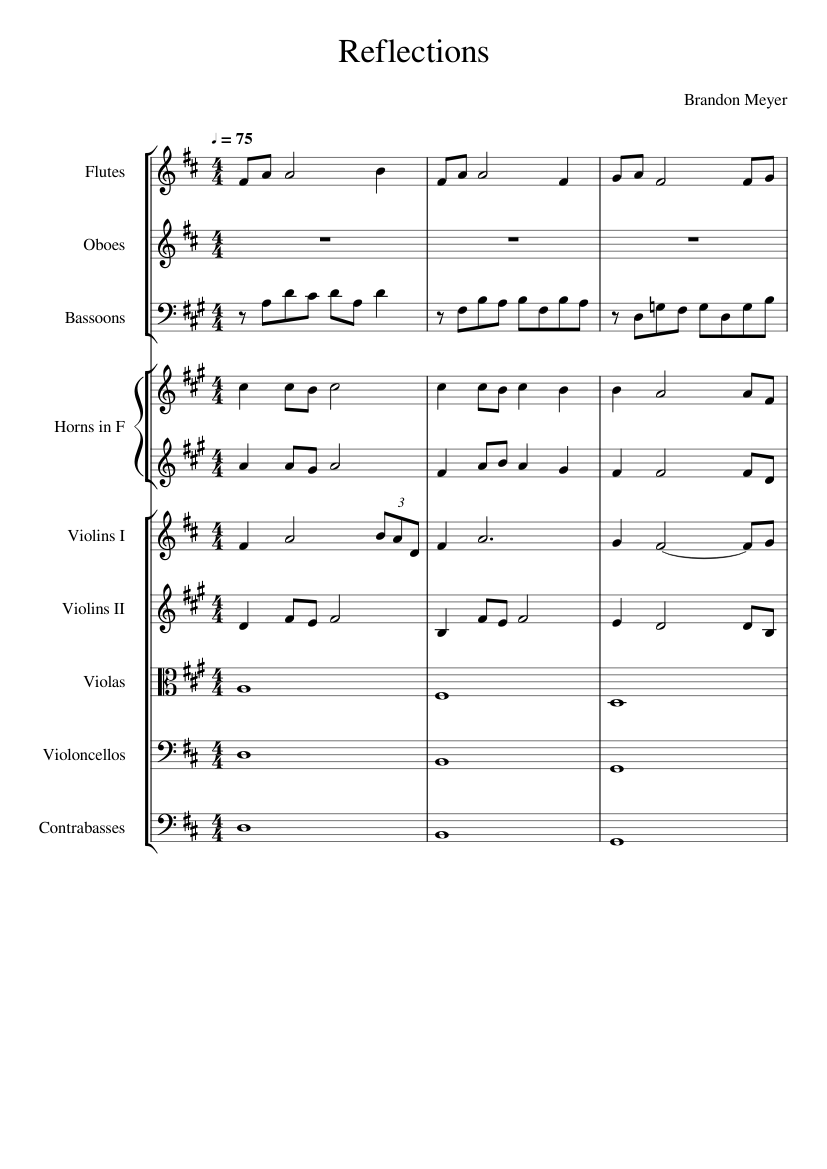 Musical Reflections Reflections Sheet Music for Flute, Oboe, Bassoon, French horn & more ...