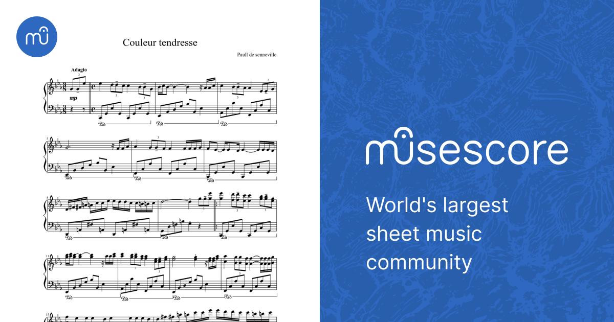Couleur tendresse Sheet music for Piano (Solo) | Musescore.com