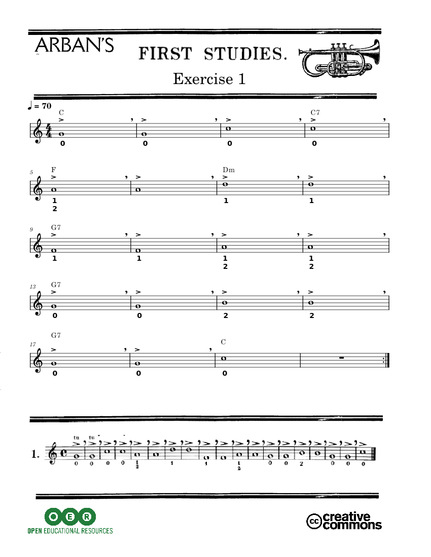 Arban First Studies 01 Sheet Music For Trumpet In B-flat (Solo ...