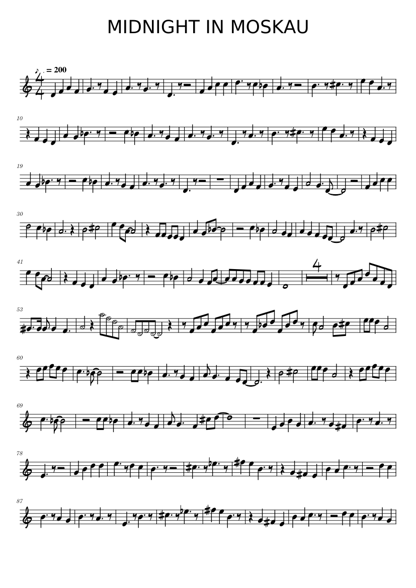 Midnight in Moscow 1 Sheet music for Trumpet in b-flat (Solo ...