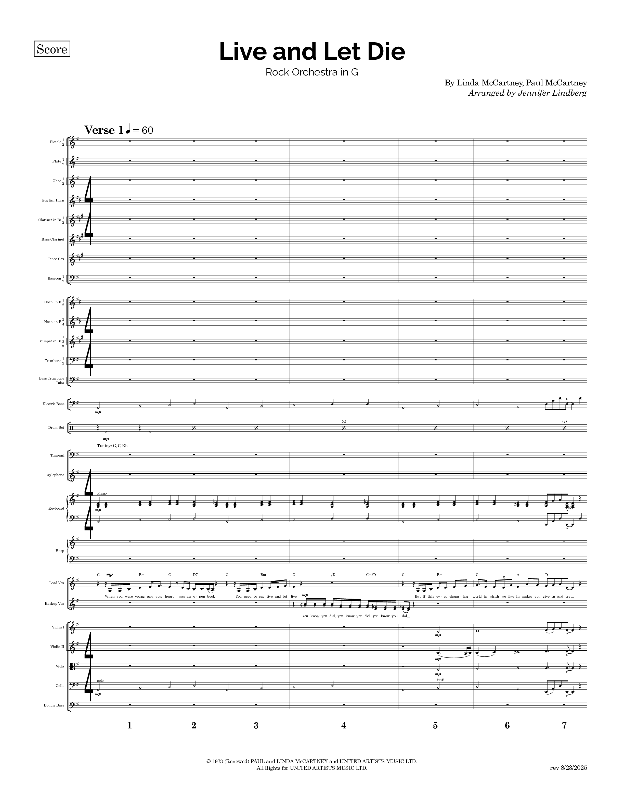 死ぬのは奴らだ の公式楽譜を演奏する ウイングス | MuseScore.com