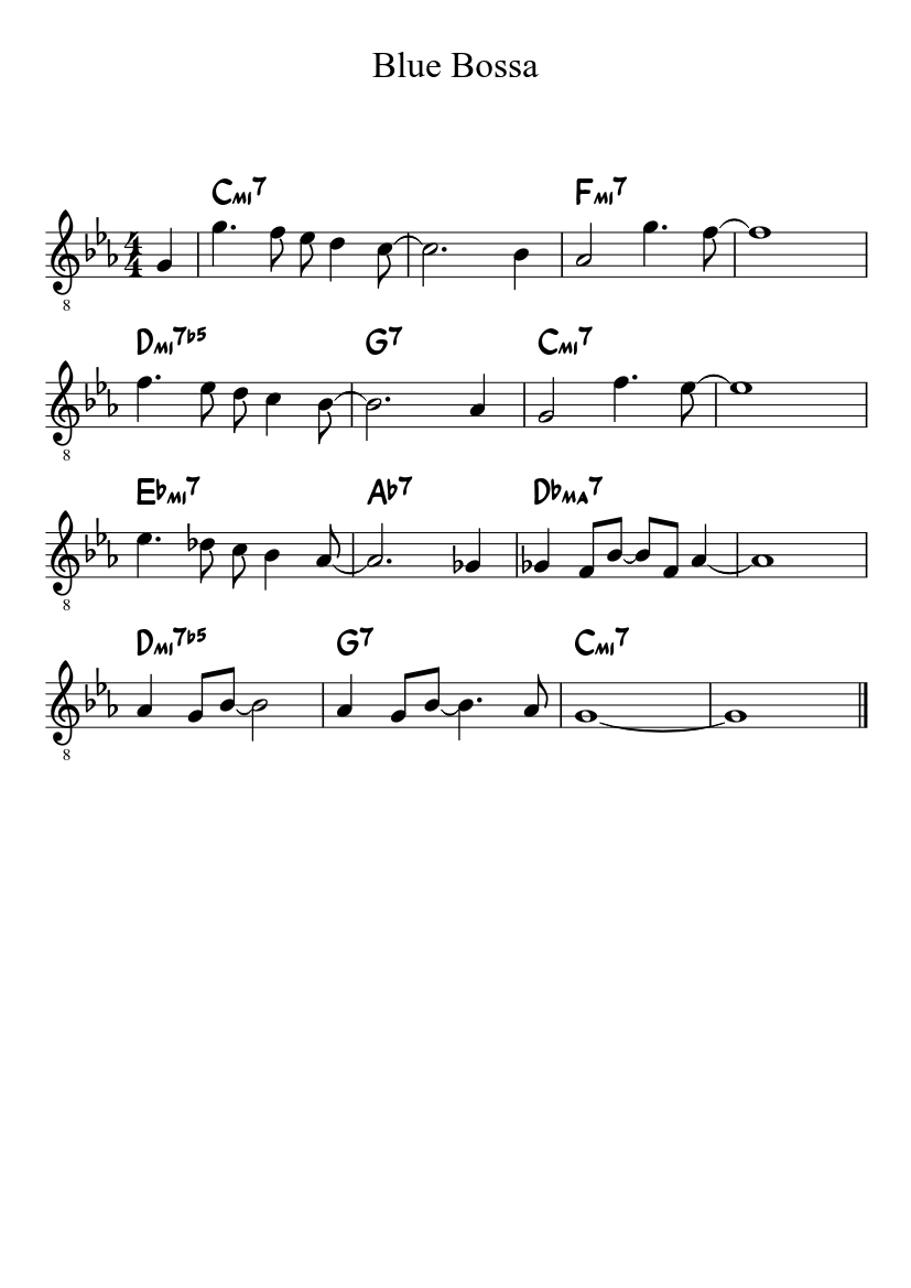 blue bossa sheet music guitar