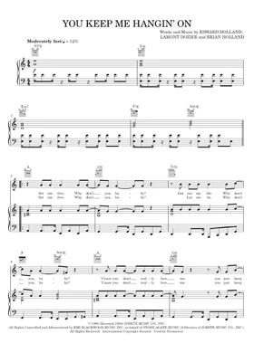 You Keep Me Hangin' On by Glee Cast free sheet music | Download PDF or  print on Musescore.com