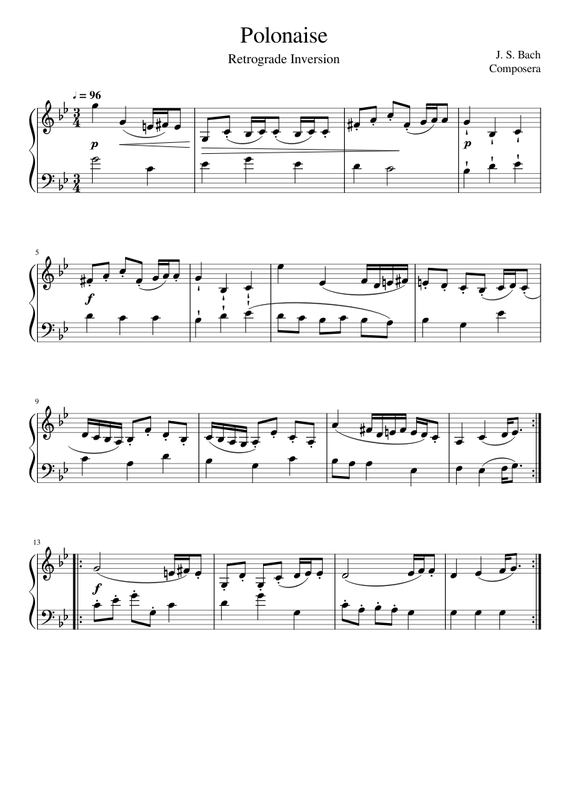 Bach Polonaise retrograde inversion