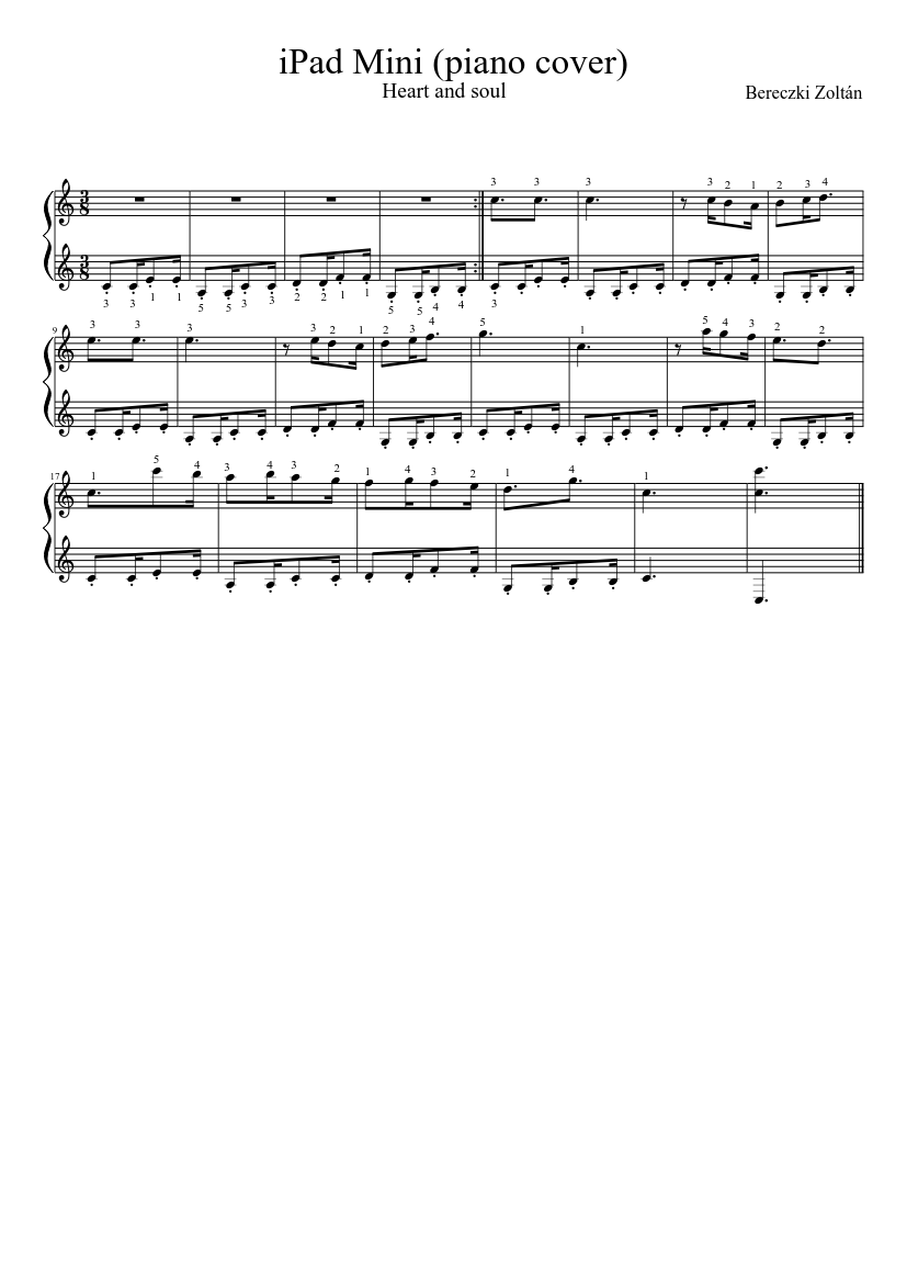 iPad mini (piano cover) Sheet music for Piano (Solo) Easy | Musescore.com