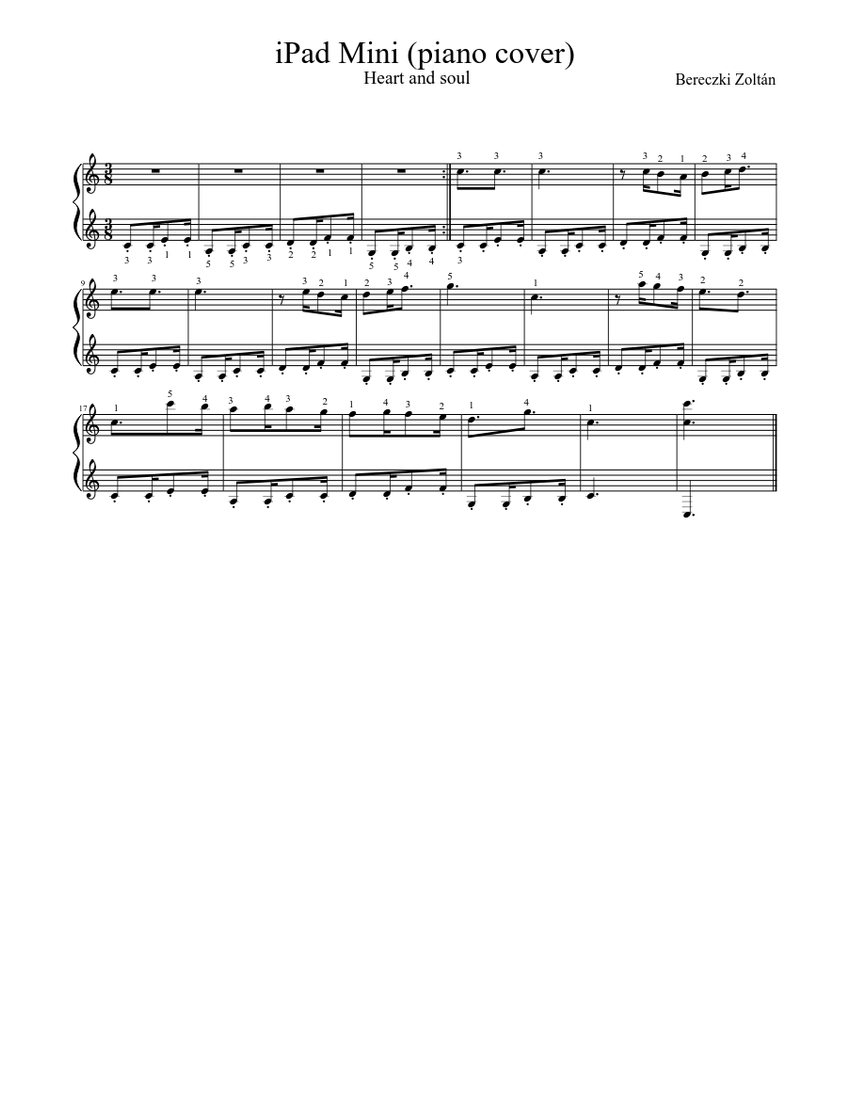 Ipad Mini Piano Cover Sheet Music For Piano Solo Musescore Com