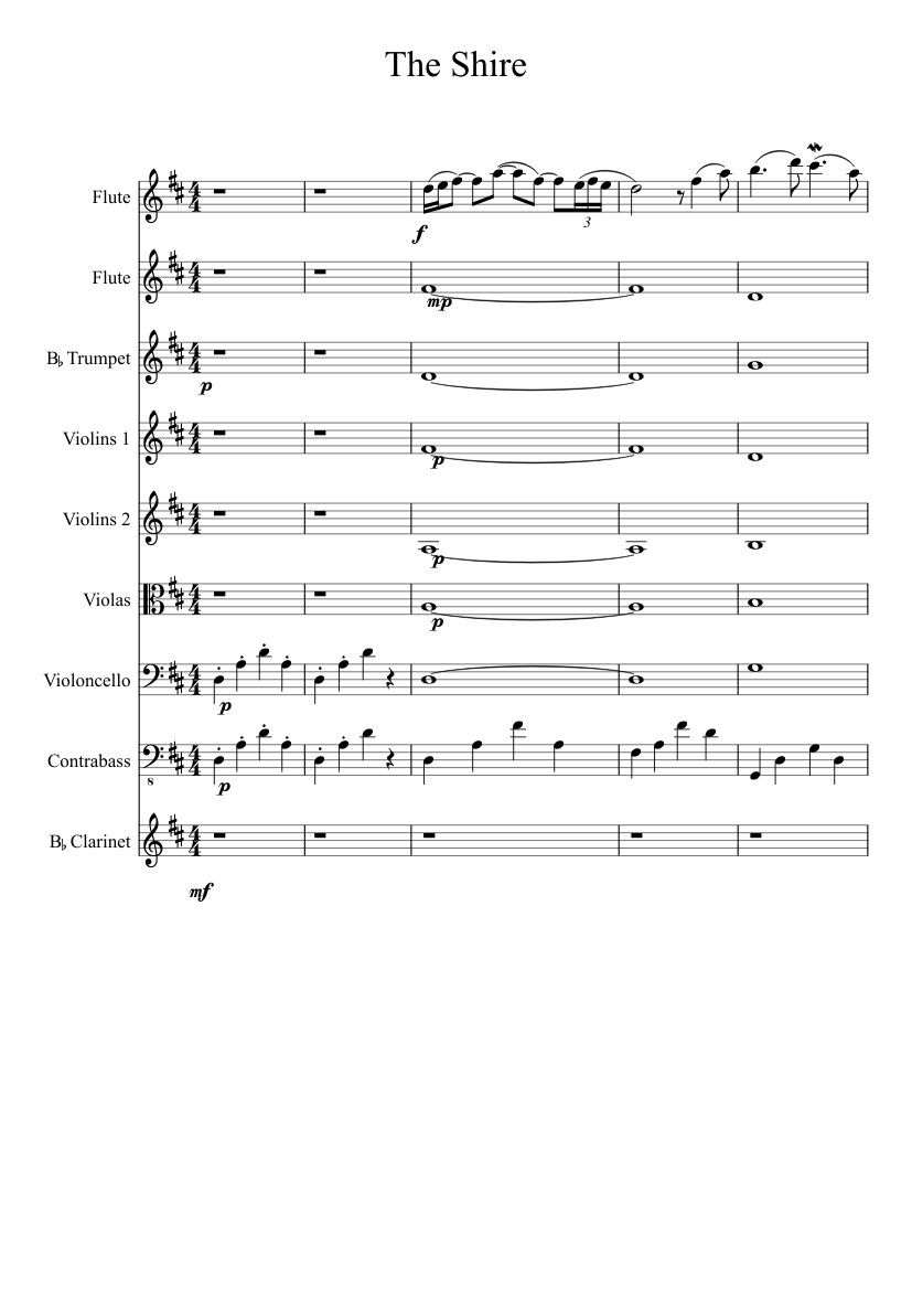 The Shire Sheet music for Flute, Woodwinds (other) (Mixed Trio) |  Musescore.com