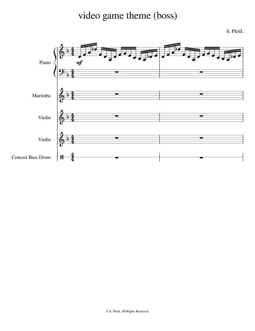 boss-battle-theme-video-game-sheet-music-for-piano-violin-bass-drum-marimba-mixed-ensemble