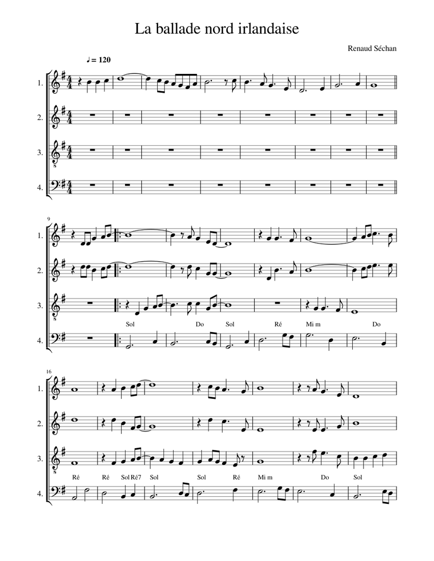 La ballade nord irlandaise Sheet music for Tenor, Accordion, Cello (Mixed  Trio) | Musescore.com