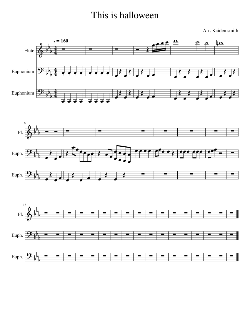 This_is_halloween Sheet music for Euphonium, Flute (Mixed Trio