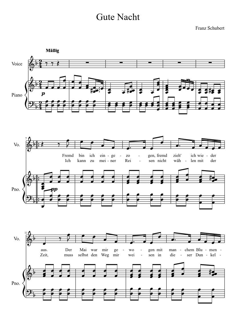 Gute Nacht die Winterreise