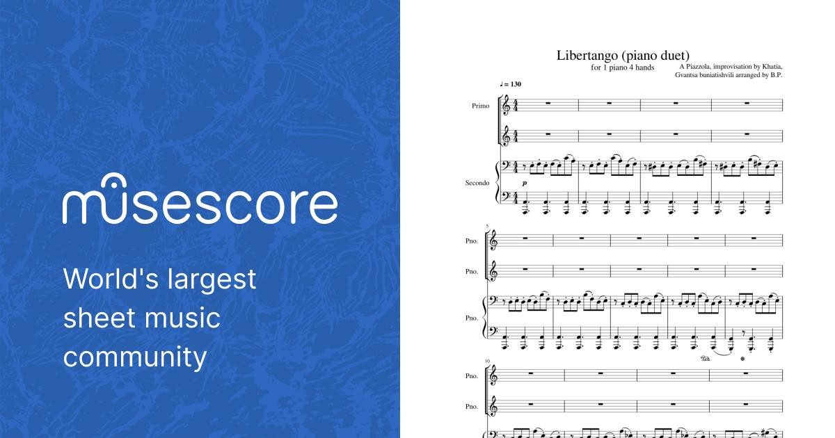 Libertango (piano duet) Sheet music for Piano (Mixed Trio) | Musescore.com