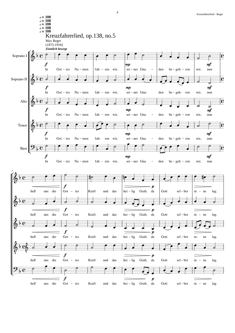 Kreuzfahrerlied Op. 138 No. 5