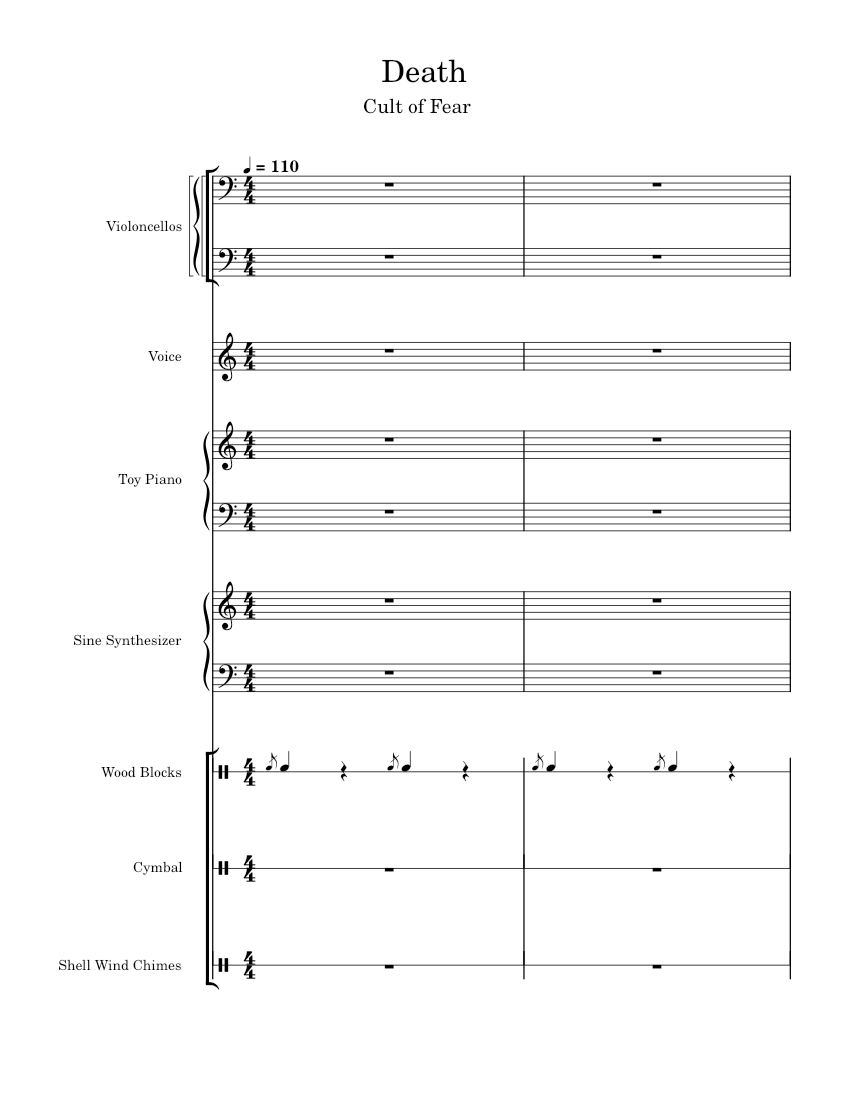Death (unused version) Sheet music for Piano, Drum group, Strings group ...