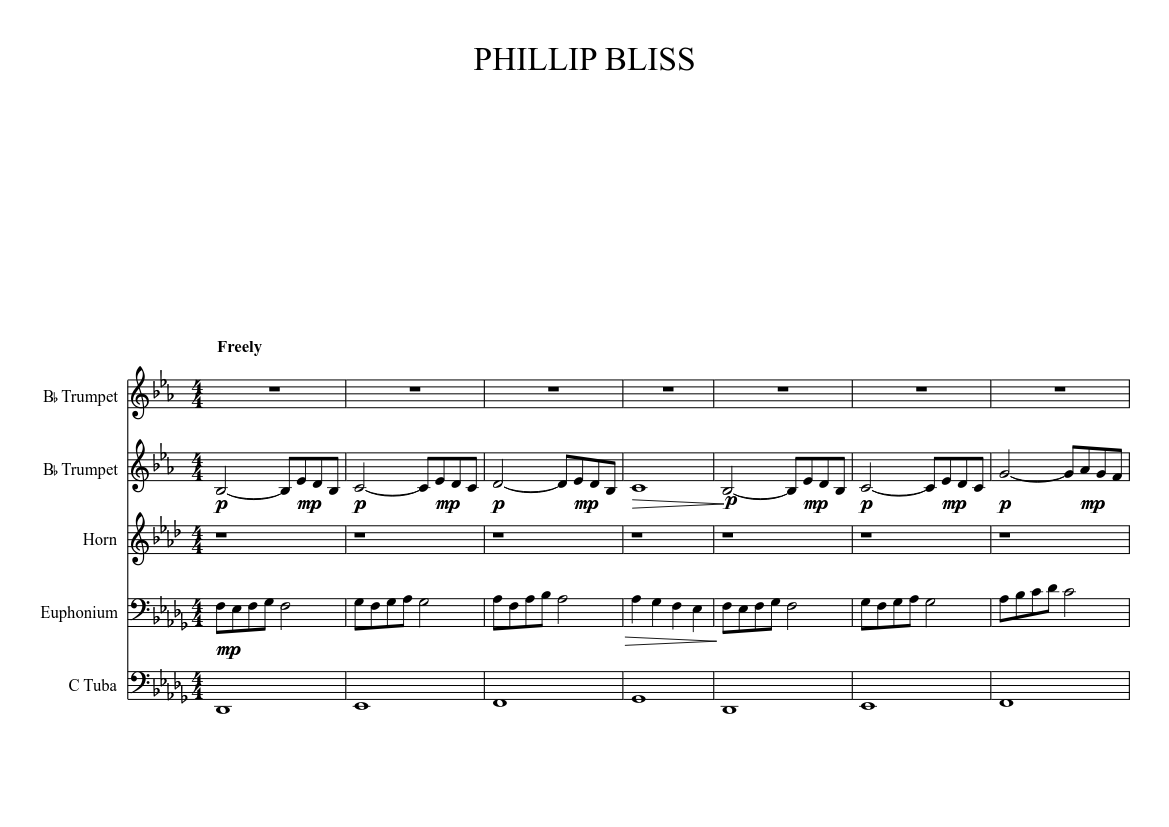 On A Hymnsong Of Phillip Bliss Sheet Music For Tuba Trumpet Mixed Trio Musescore Com