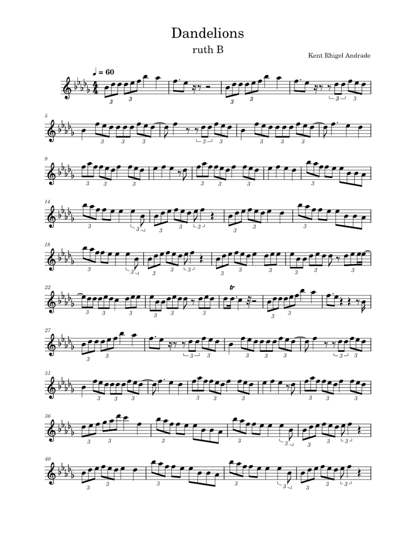Dandelions Sheet music for Piano (Solo)