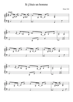 Free Si J'étais Un Homme by Diane Tell sheet music | Download PDF or print  on Musescore.com