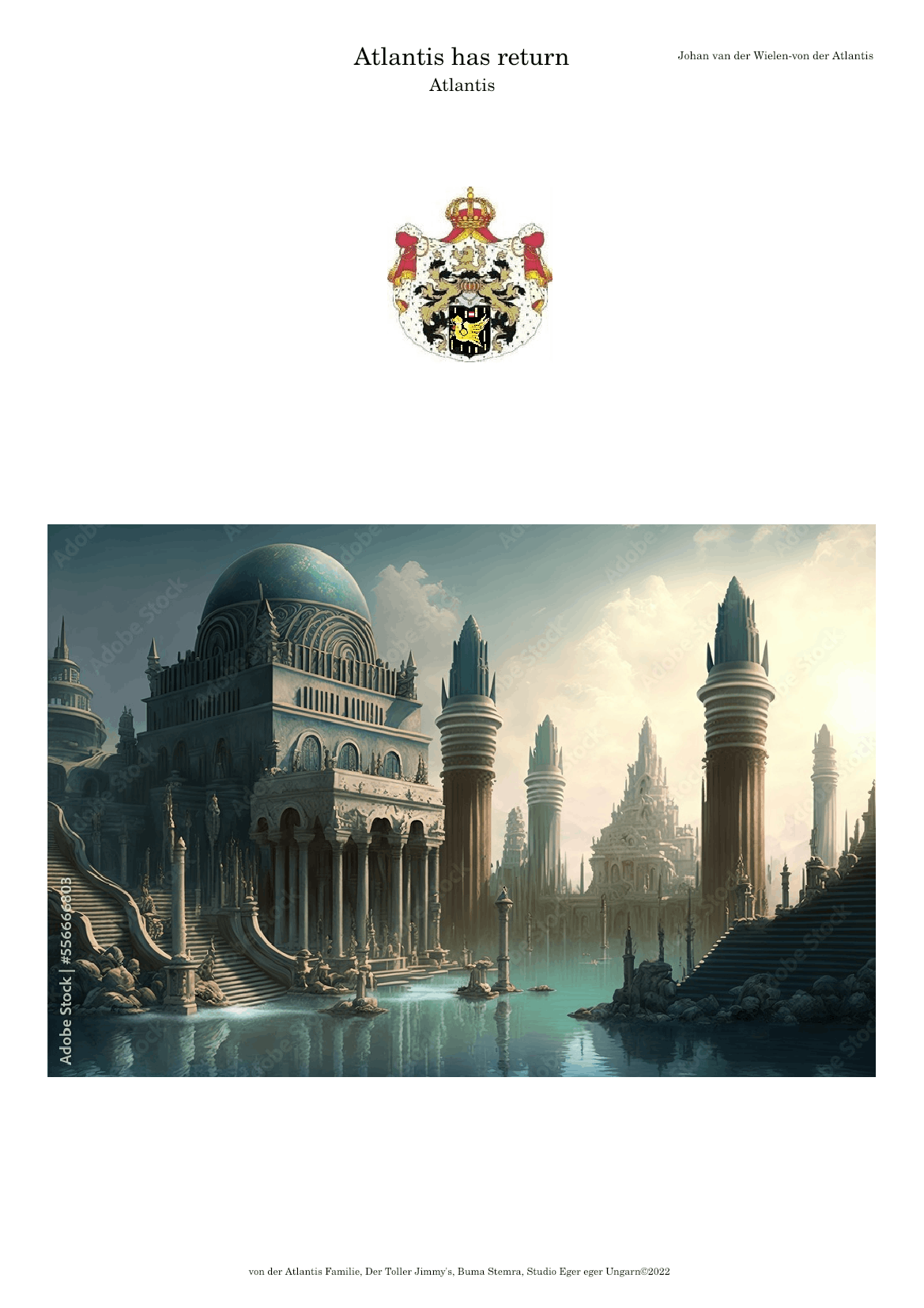 Atlantis has return-Johann van der Wielen-von der Atlantis Sheet Music ...