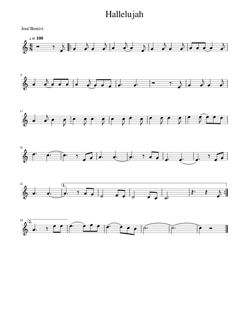 Hallelujah Sheet music for Flute (Solo) | Download and print in PDF or