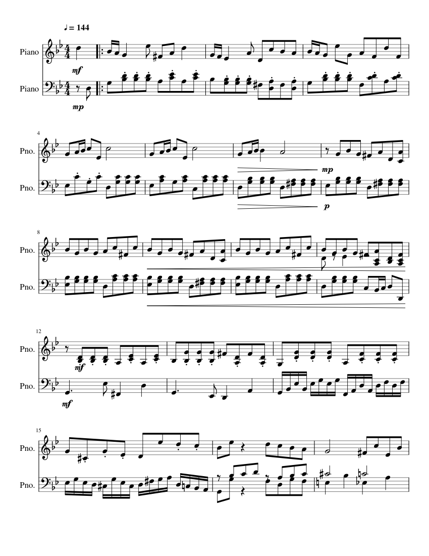 Allegro in G minor Sheet music for Piano (Piano Duo) | Musescore.com