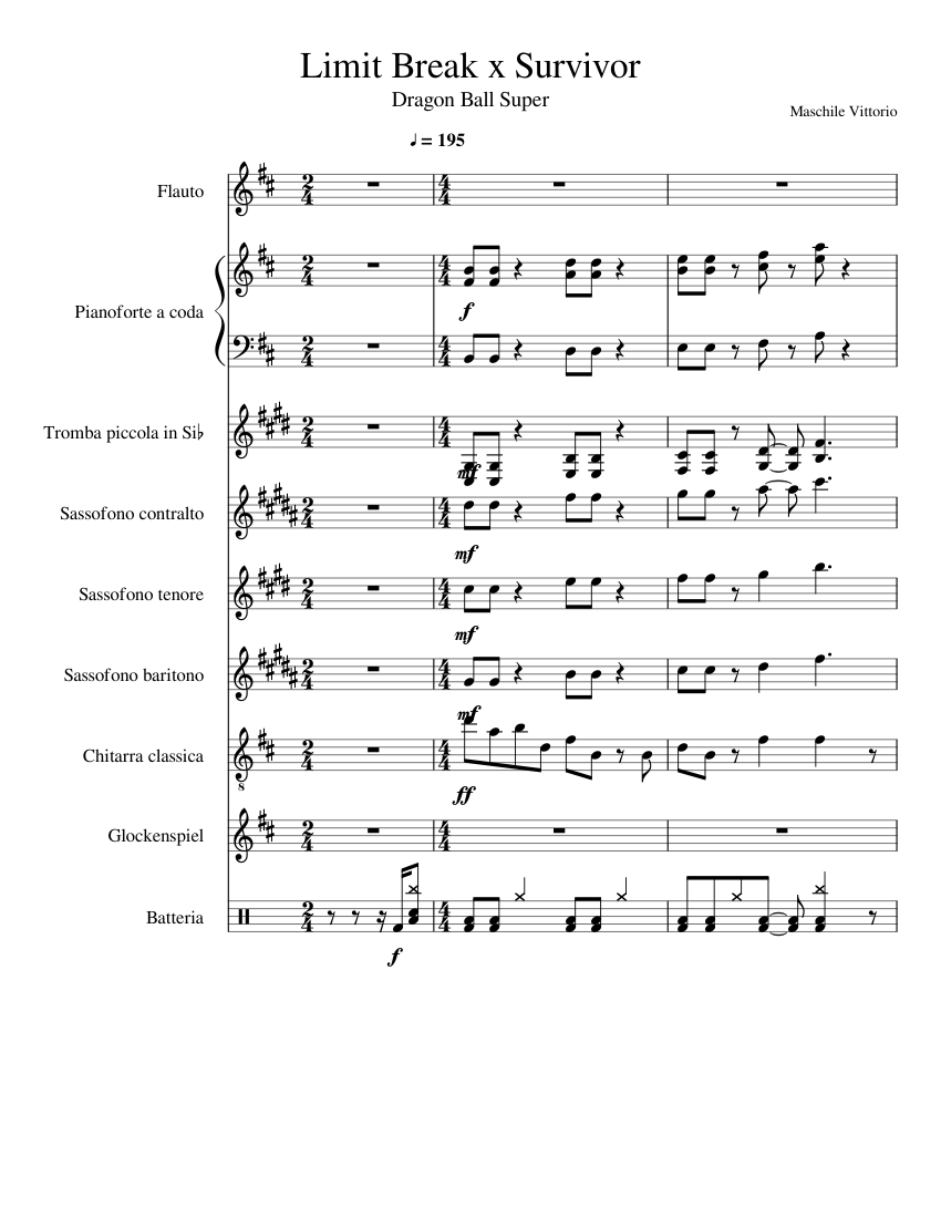 Limit Break x Survivor (English Lyrics) Sheet music for Piano, Soprano,  Alto, Tenor & more instruments (Mixed Quintet)