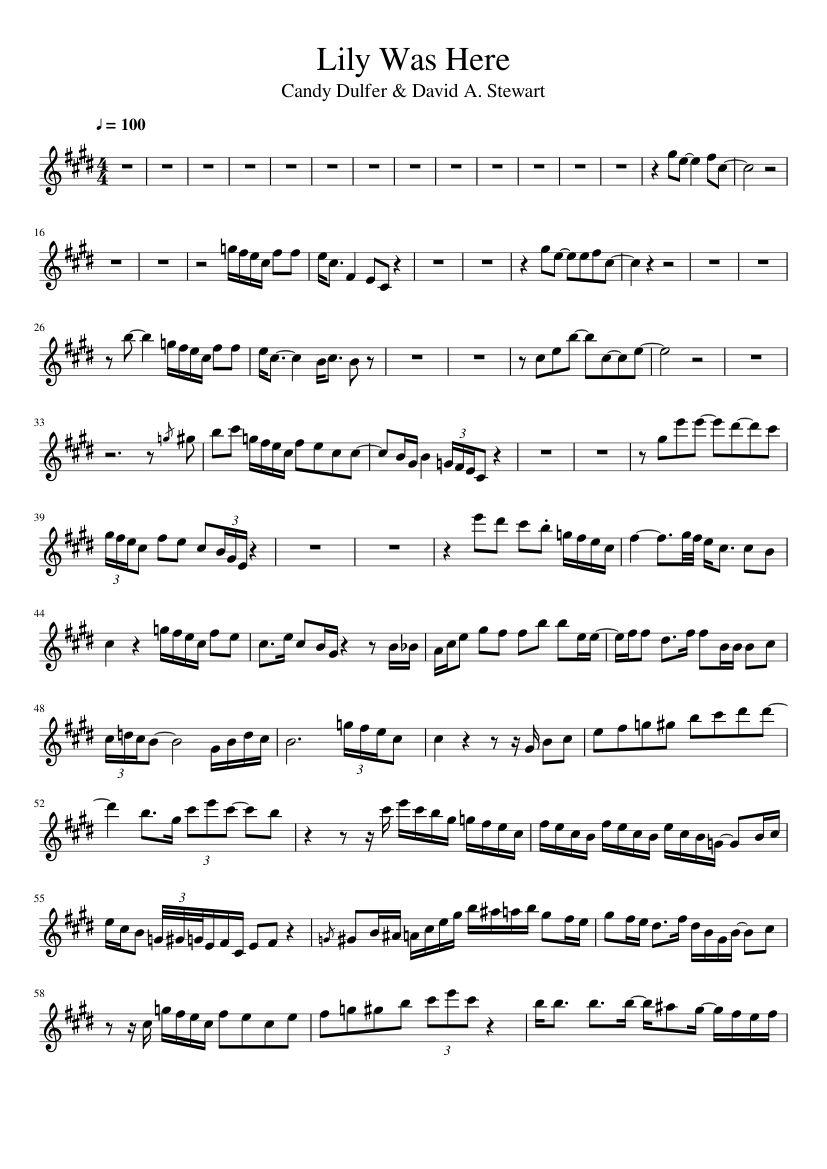 Lily Was Here Sheet Music for Saxophone alto (Solo) | MuseScore.com