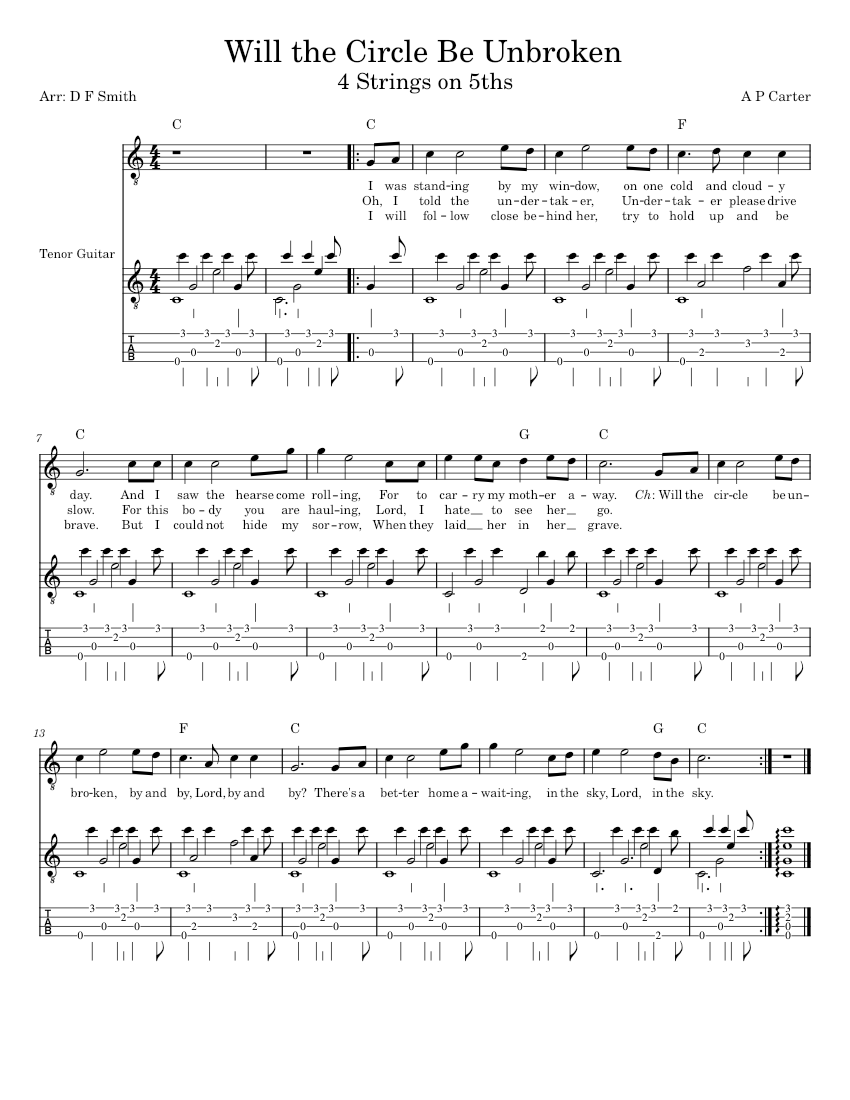 Will the Circle be Unbroken? – Gabriel/Carter Sheet music for Guitar ...