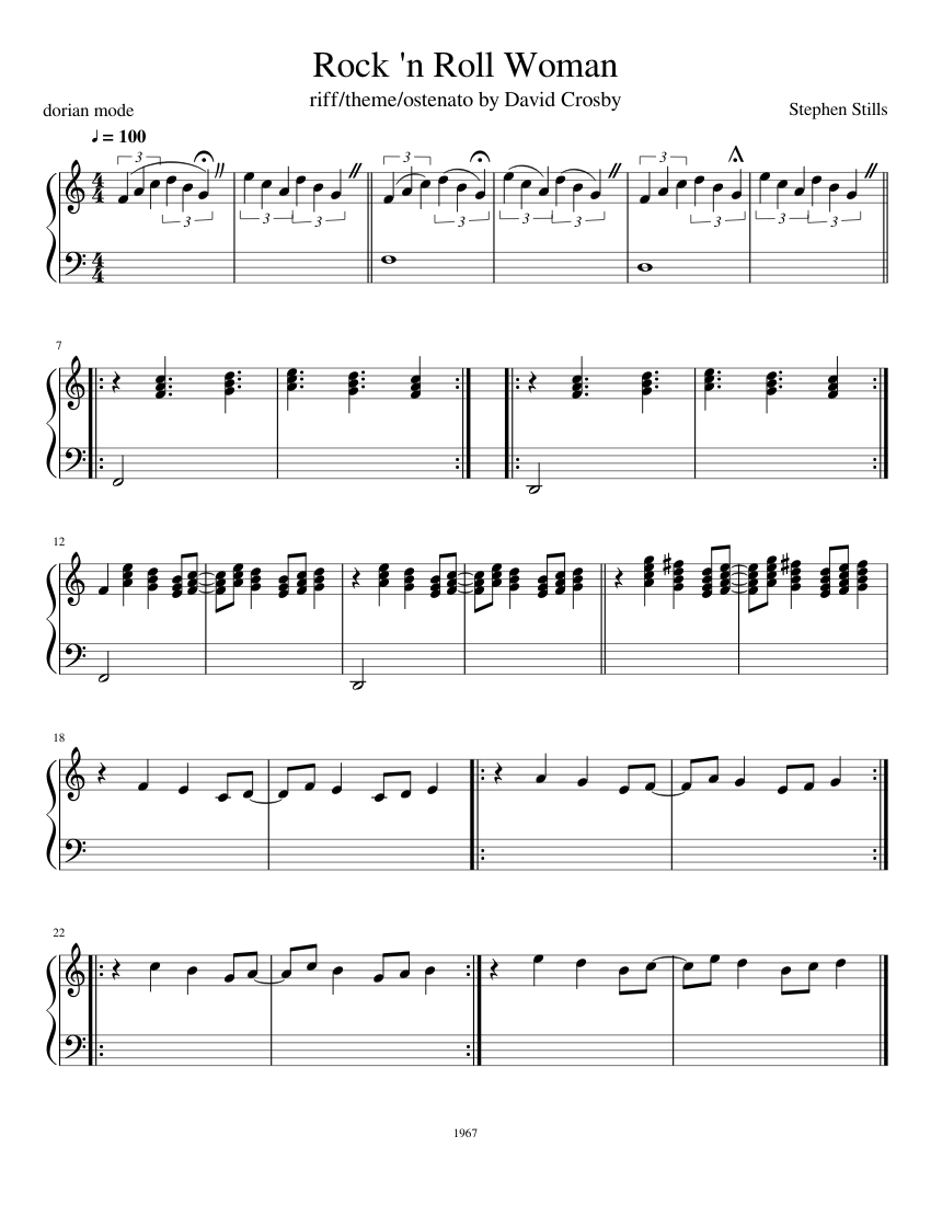 Rock 'n Roll Woman Sheet music for Piano (Solo) | Musescore.com