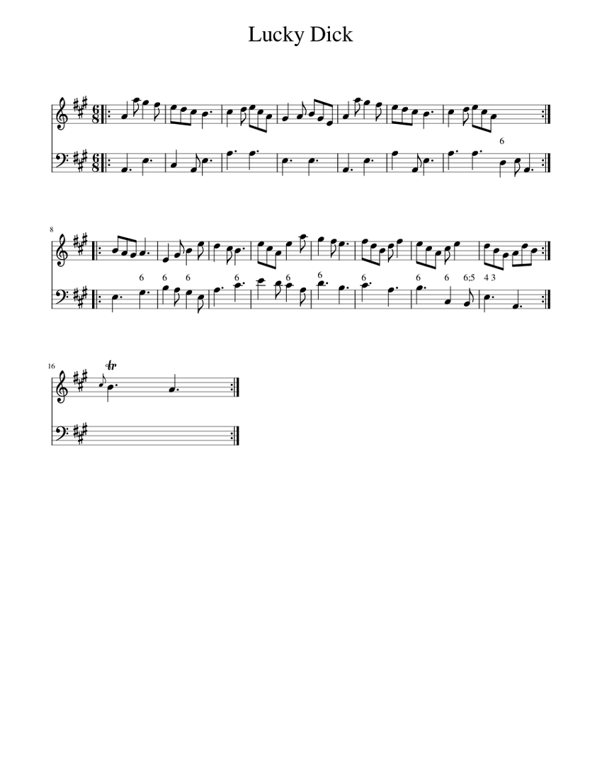 Lucky Dick Sheet music for Piano (Piano Duo) | Musescore.com
