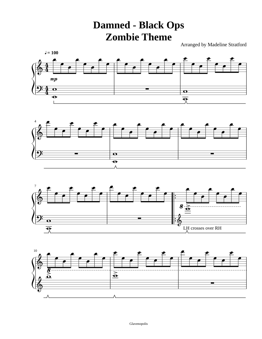 Download and print in PDF or MIDI free sheet music for Damned by Kevin Sher...