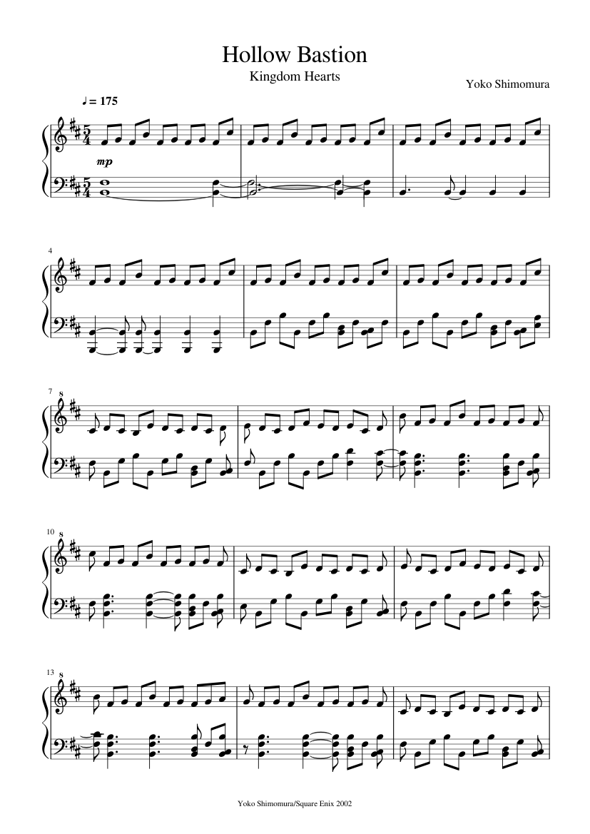 Hollow Bastion Field Theme Sheet music for Piano (Solo) | Musescore.com