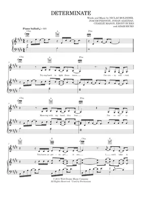 Free Determinate by Lemonade Mouth sheet music | Download PDF or print on  Musescore.com