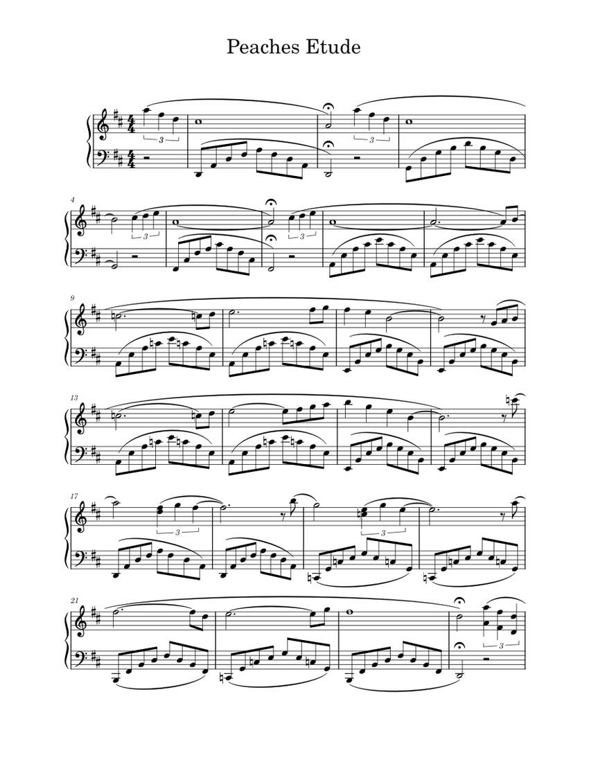 Peaches etude – FINNEAS Sheet music for Piano (Solo) | Musescore.com
