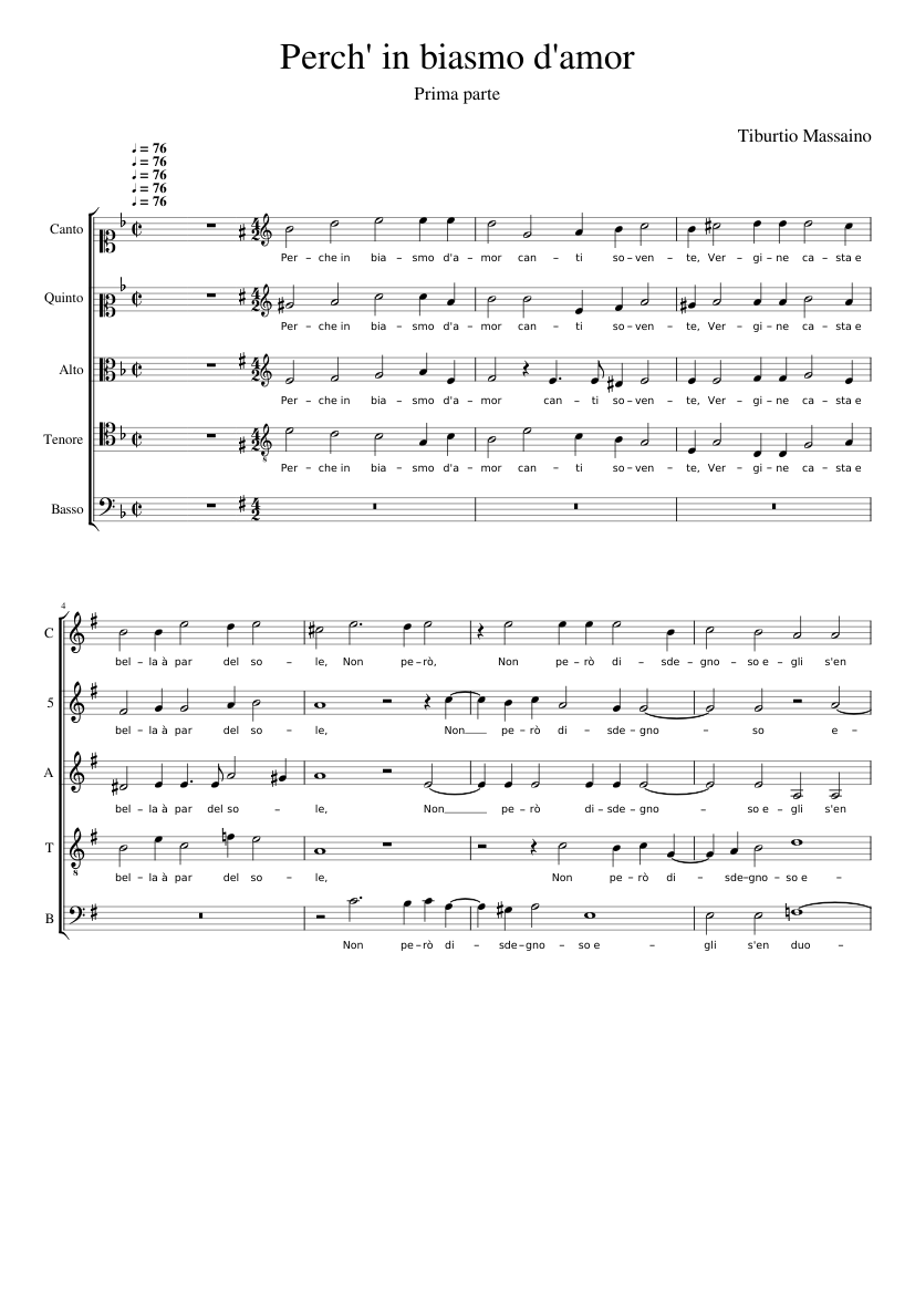 Perch' in biasmo d'amor