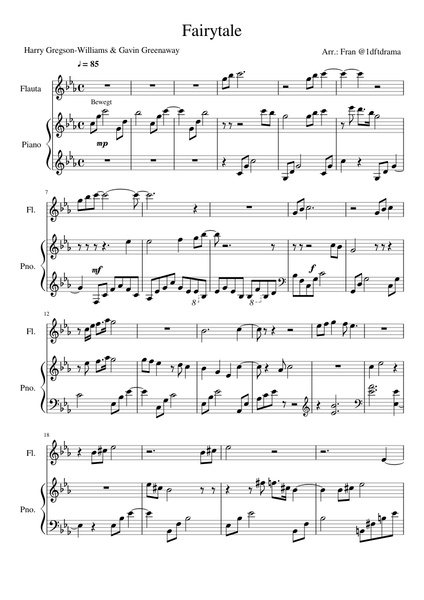Fairytale Sheet music for Piano, Flute (Solo) | Musescore.com