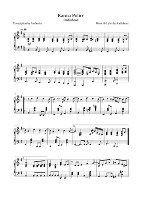 radiohead sheet music | Play, print, and download in PDF or MIDI sheet  music on Musescore.com
