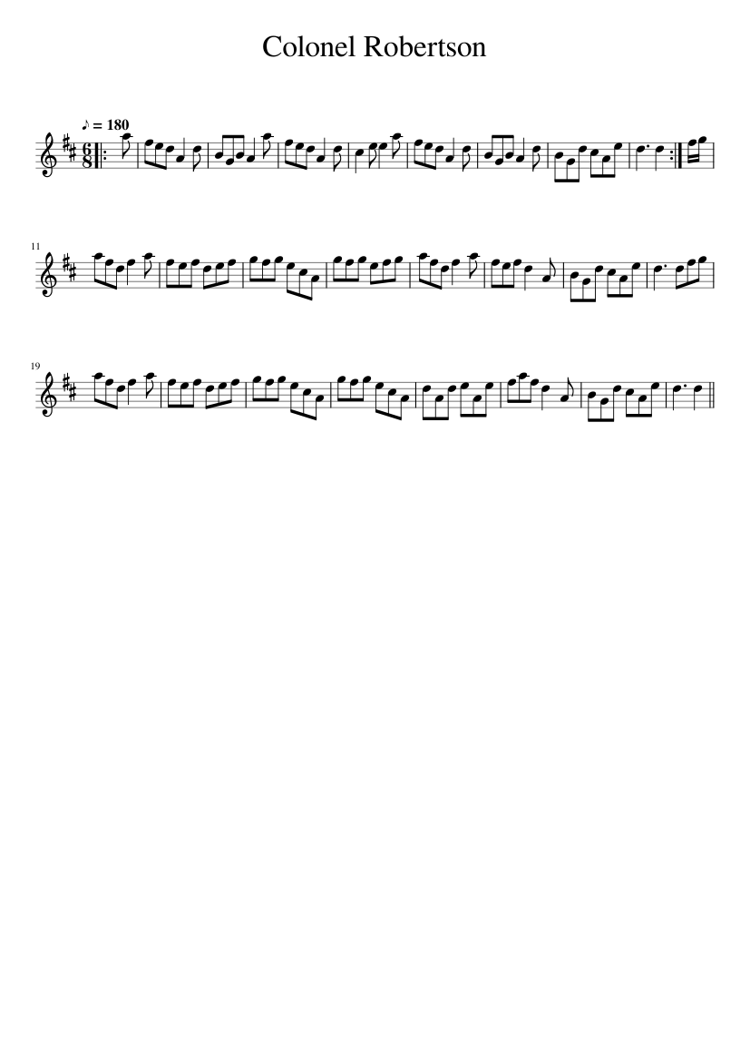 Colonel Robertson Sheet music for Piano (Solo) Easy | Musescore.com