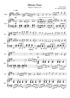 Torby Brand Hikaru Nara Sheet Music (Piano Solo) in F# Minor - Download &  Print - SKU: MN0258865