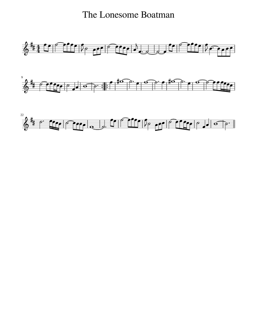 The Lonesome Boatman Sheet music for Piano (Solo) Easy | Musescore.com
