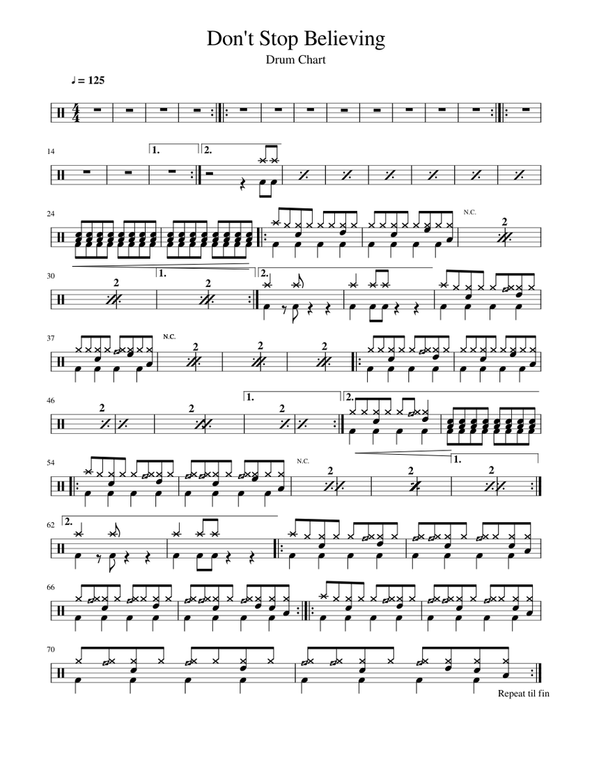 Download and print in PDF or MIDI free sheet music for Don't Stop Beli...