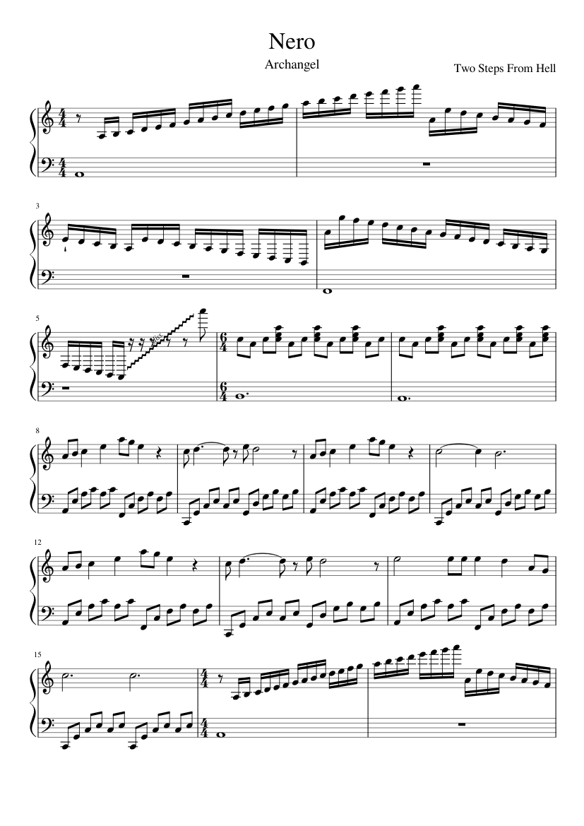 Nero Sheet music for Piano (Solo) | Musescore.com