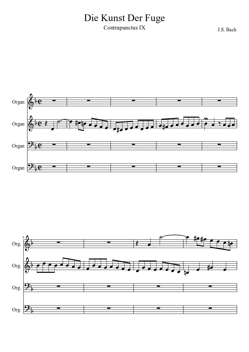 Die Kunst der Fuge BWV 1080