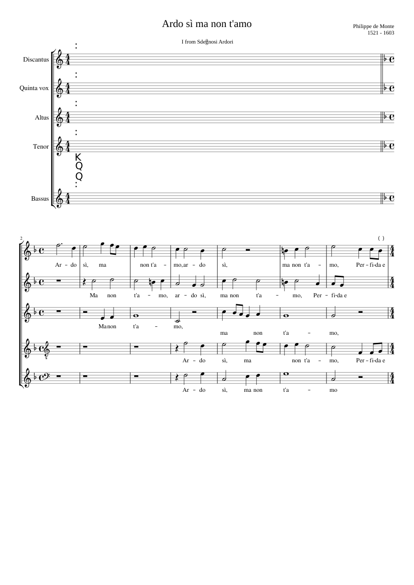 Ardo sì ma non t'amo