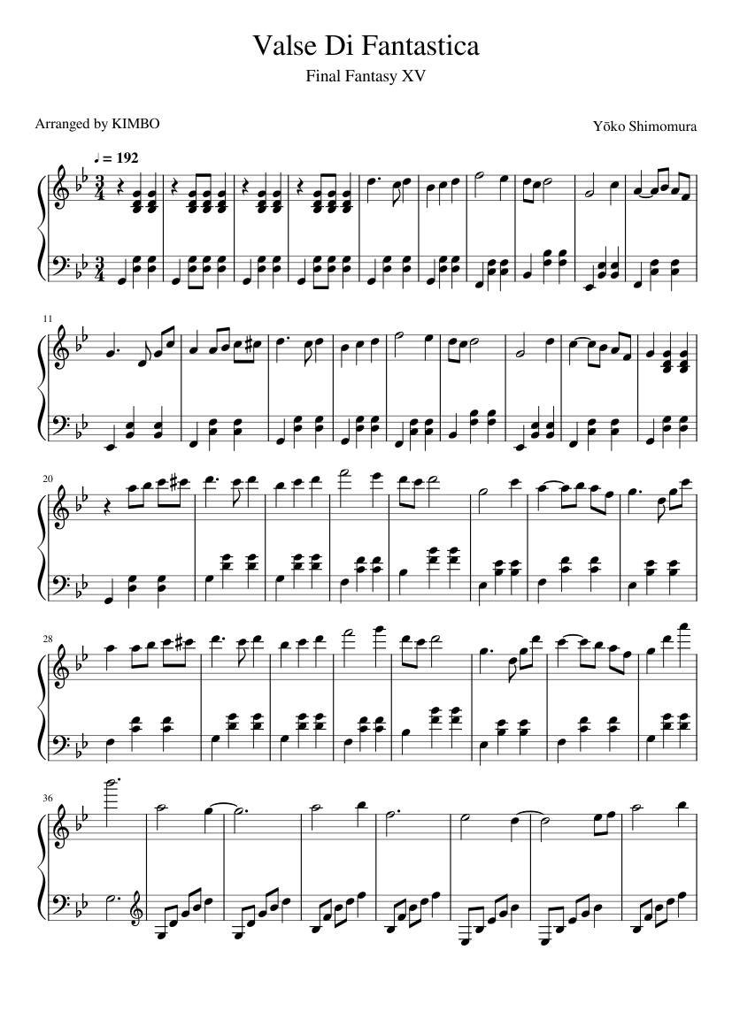 final fantasy xv - valse di fantastica