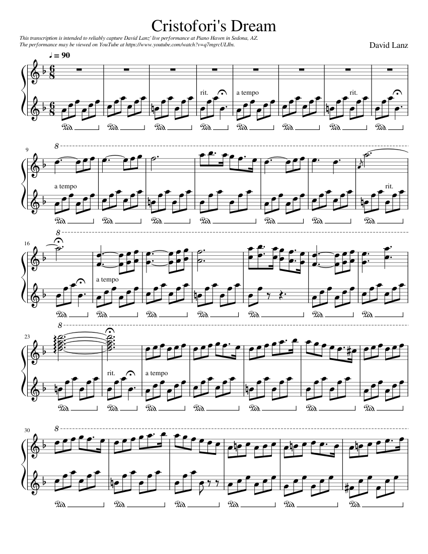 Cristofari's Dream Sheet music for Piano (Solo)