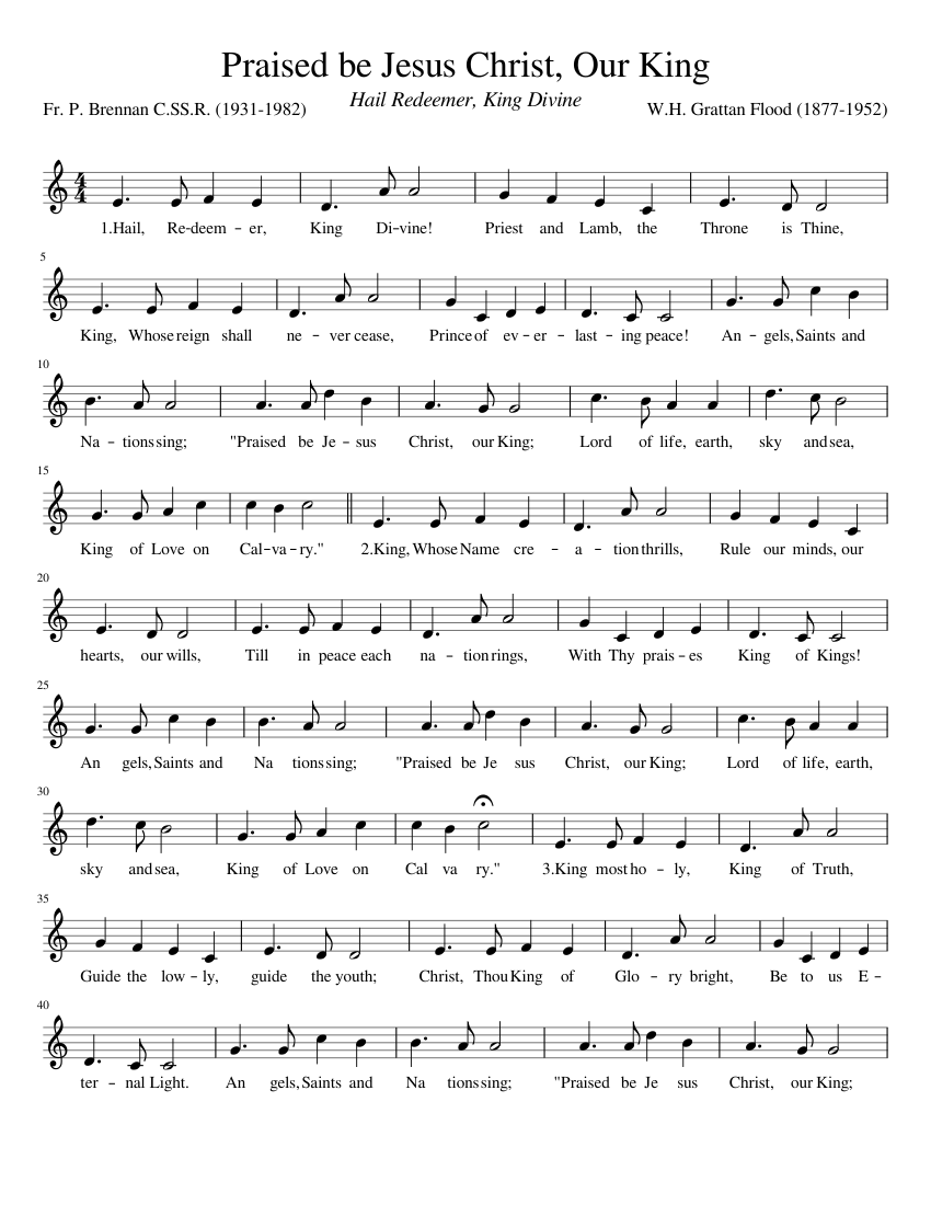 Praised be Jesus Christ Our King