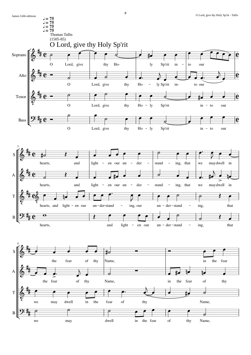 O Lord give thy Holy Spirit