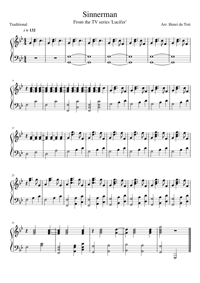 Sinnerman Sheet music for Piano (Solo) | Musescore.com